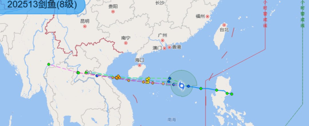 2023年5月13日“剑鱼”8级台风路径图